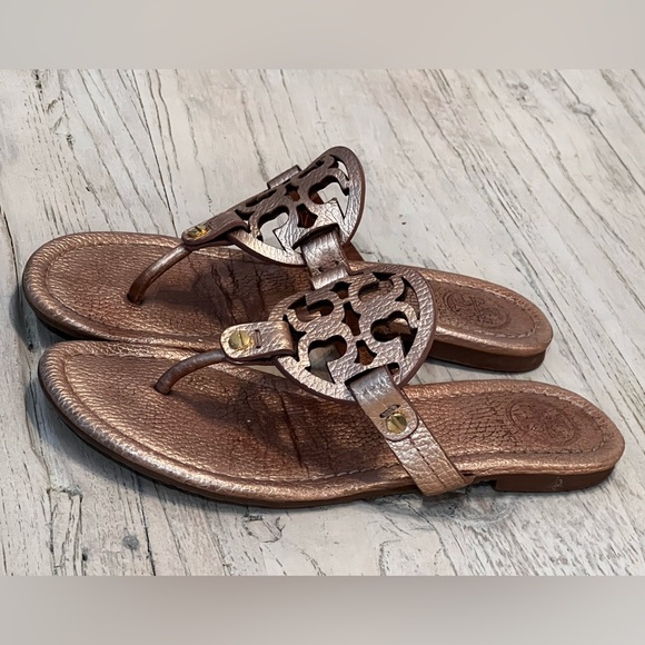 Tory Burch Millar Rose Gold Sandals Thong size 6.5 - Picture 4 of 9